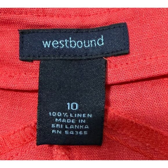 Westbound  Womens Pink 100% Linen Knee Length Skirt Size 10 A-Line Simple Casual - Picture 10 of 11